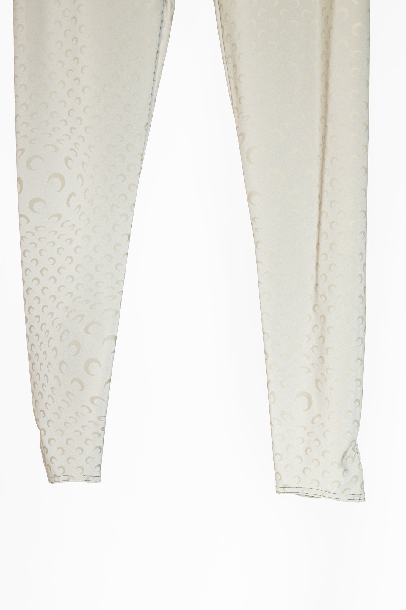 Marine Serre White Line FW20 Taupe Reflective Moon-Print Stirrup Leggings