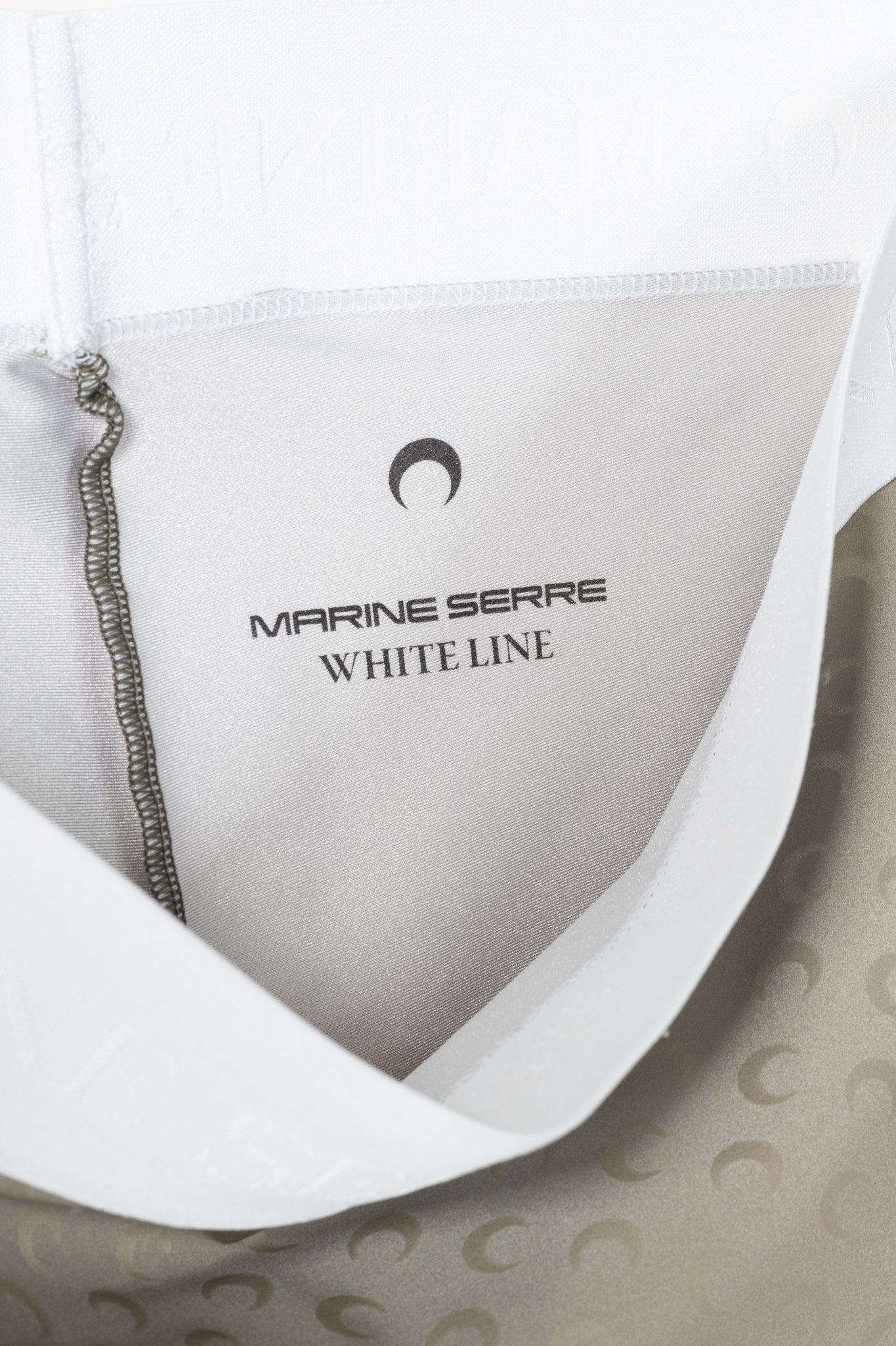 Marine Serre White Line FW20 Taupe Reflective Moon-Print Stirrup Leggings