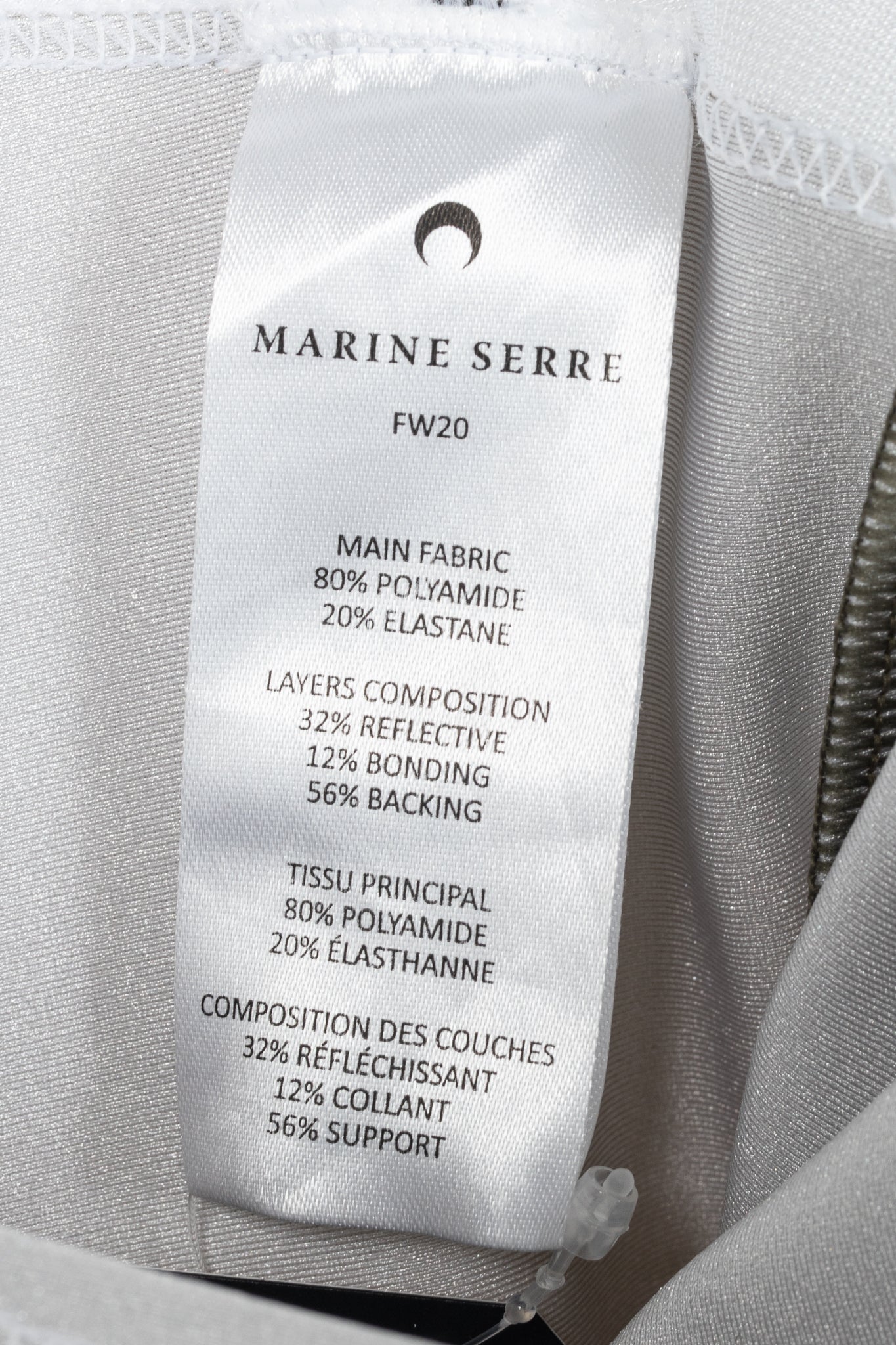 Marine Serre White Line FW20 Taupe Reflective Moon-Print Stirrup Leggings