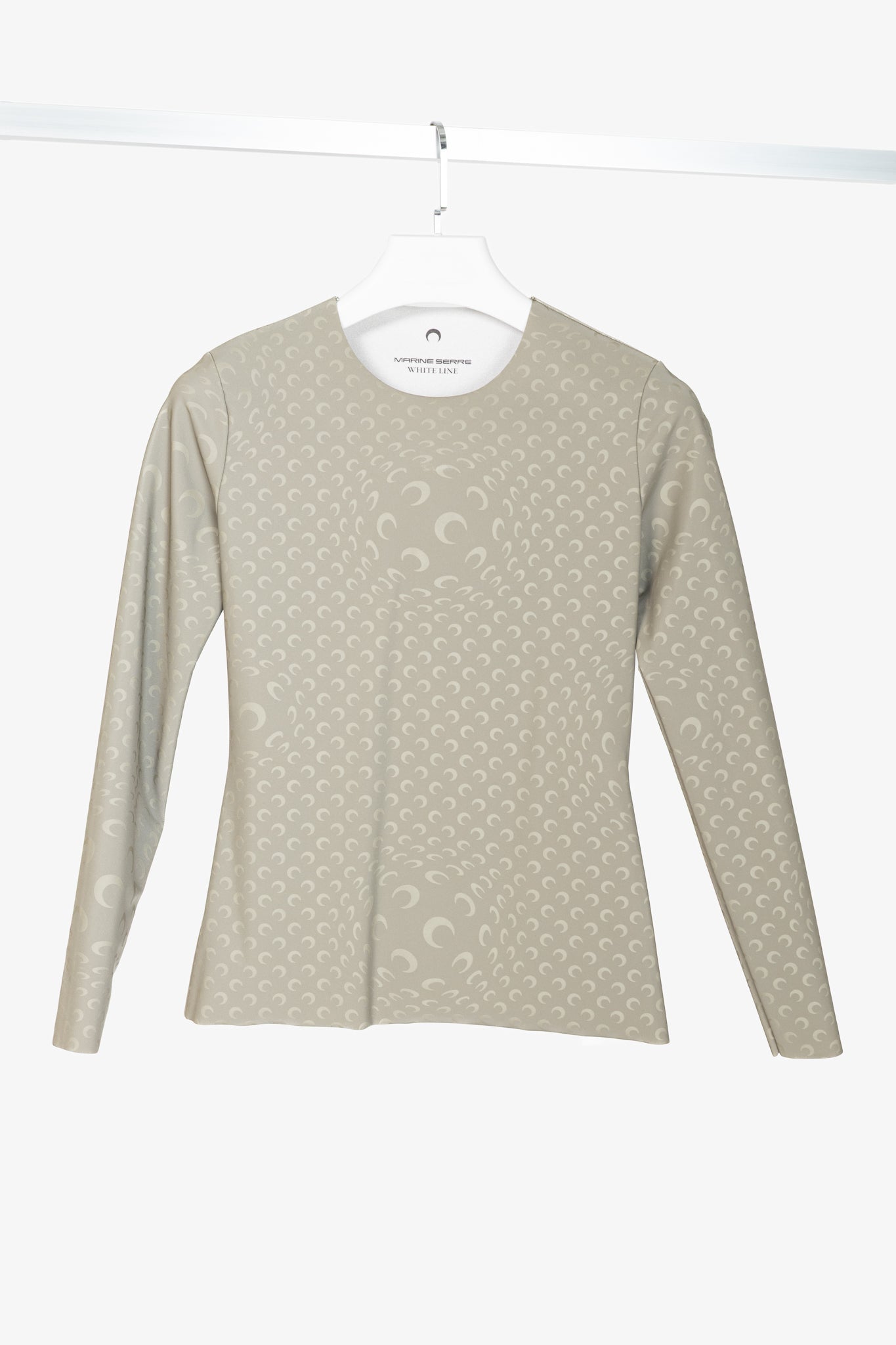 Marine Serre White Line FW20 Taupe Reflective Moon-Print Top