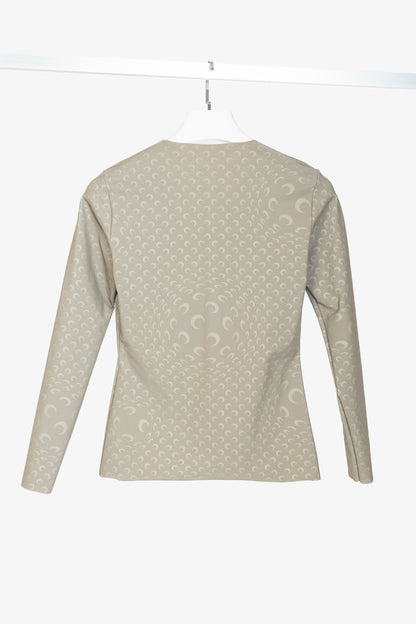 Marine Serre White Line FW20 Taupe Reflective Moon-Print Top