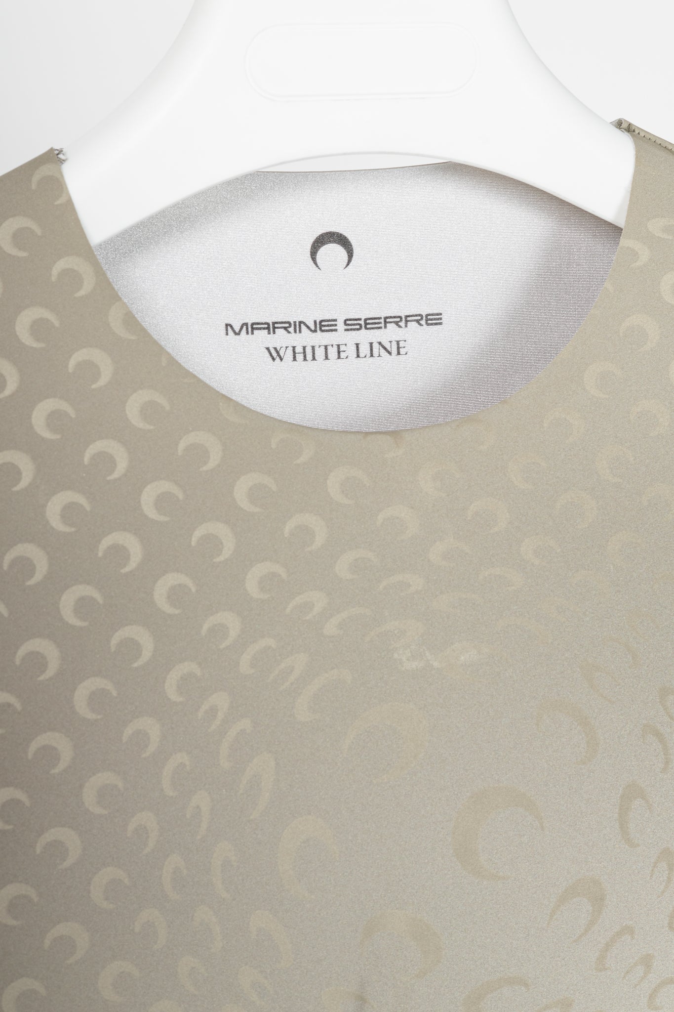 Marine Serre White Line FW20 Taupe Reflective Moon-Print Top