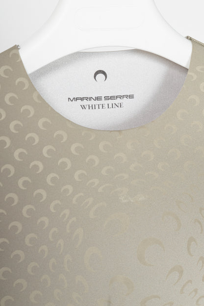 Marine Serre White Line FW20 Taupe Reflective Moon-Print Top