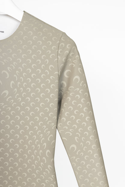 Marine Serre White Line FW20 Taupe Reflective Moon-Print Top