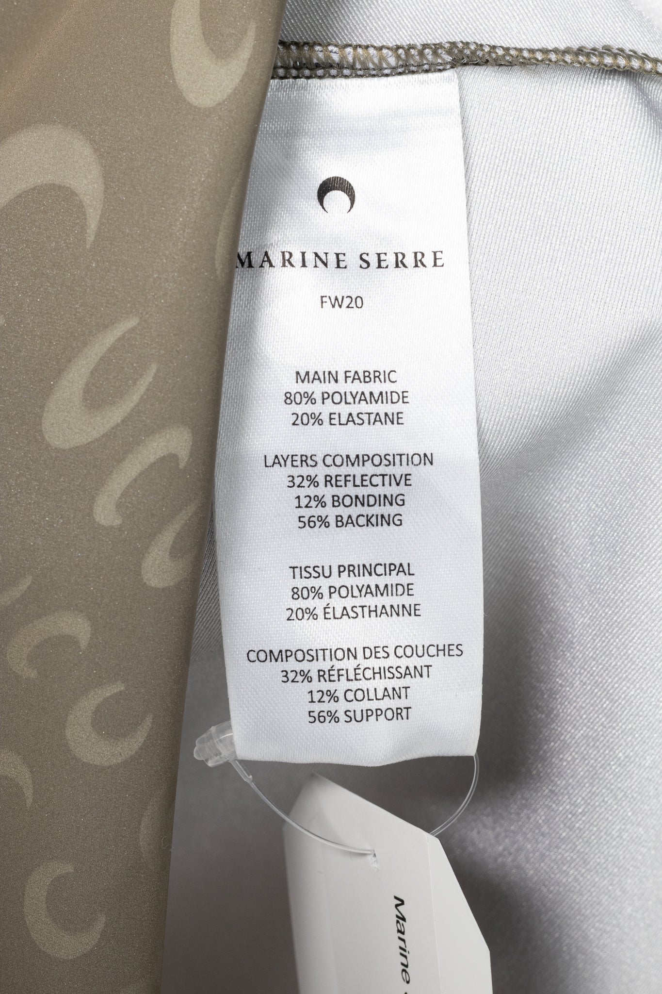 Marine Serre White Line FW20 Taupe Reflective Moon-Print Top