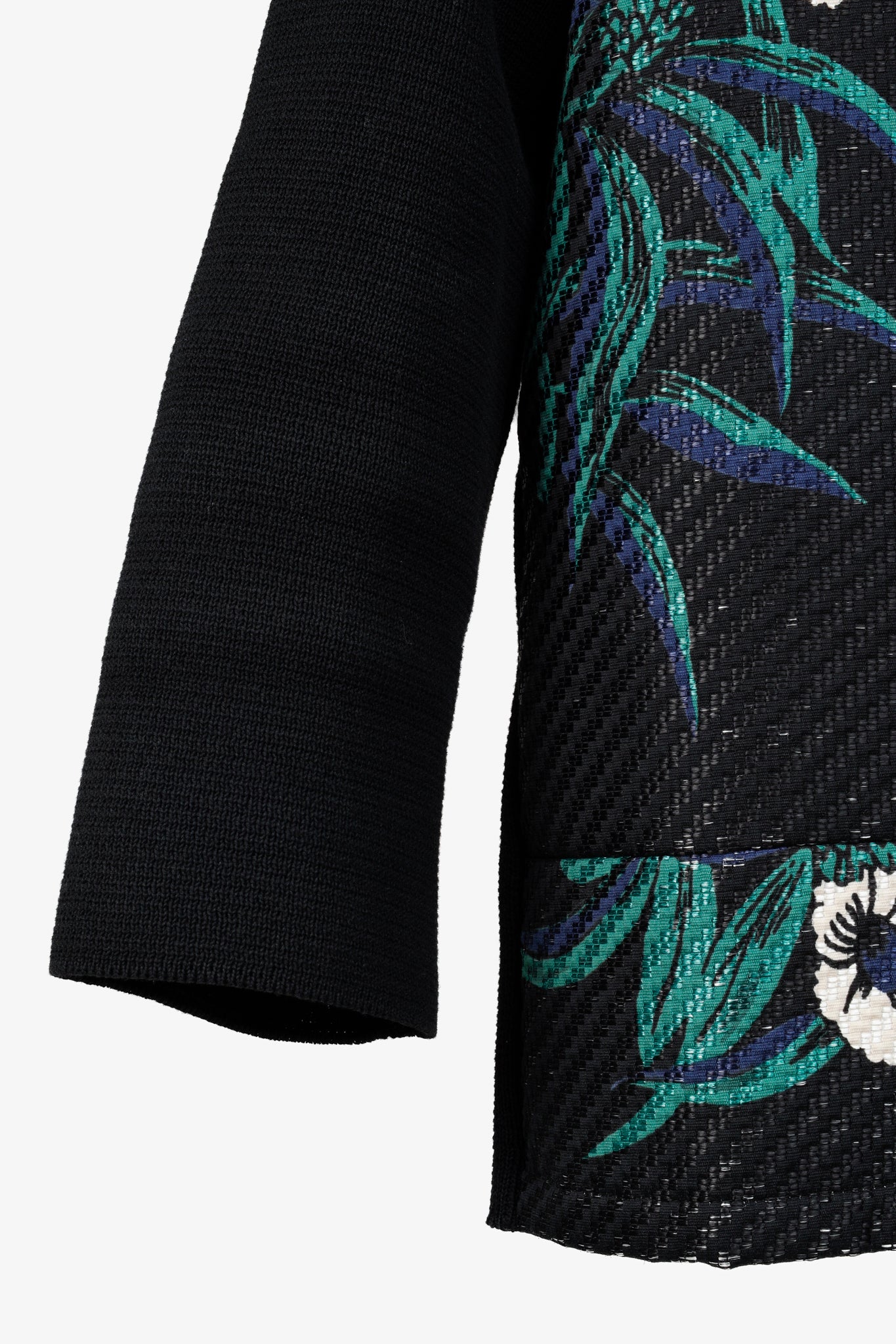 Marni Resort 2015 Black Floral Graphic Knit Bomber Jacket