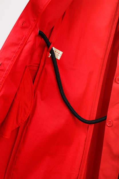 Marni SS/07 Runway Red Stretch-Cotton Waist-Tie Dress