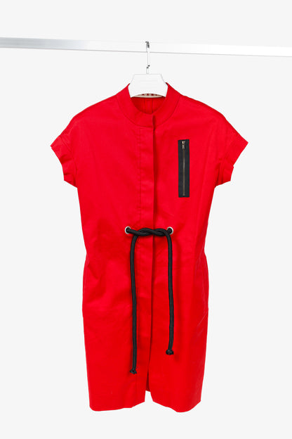 Marni SS/07 Runway Red Stretch-Cotton Waist-Tie Dress