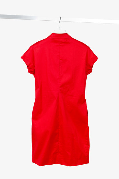 Marni SS/07 Runway Red Stretch-Cotton Waist-Tie Dress
