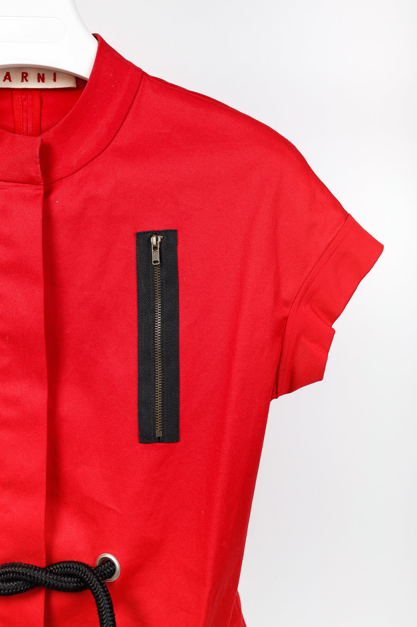 Marni SS/07 Runway Red Stretch-Cotton Waist-Tie Dress