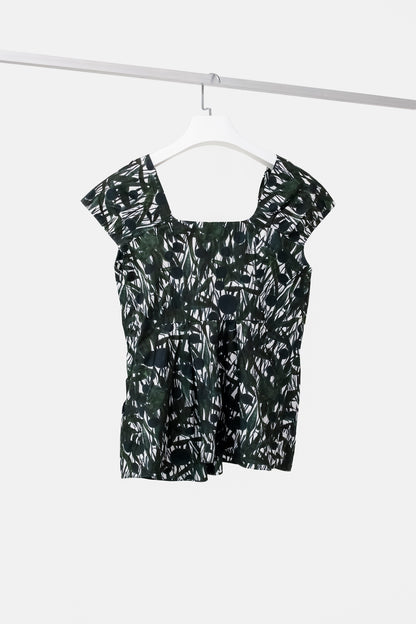 Marni Dark Green Top Painted Leaves