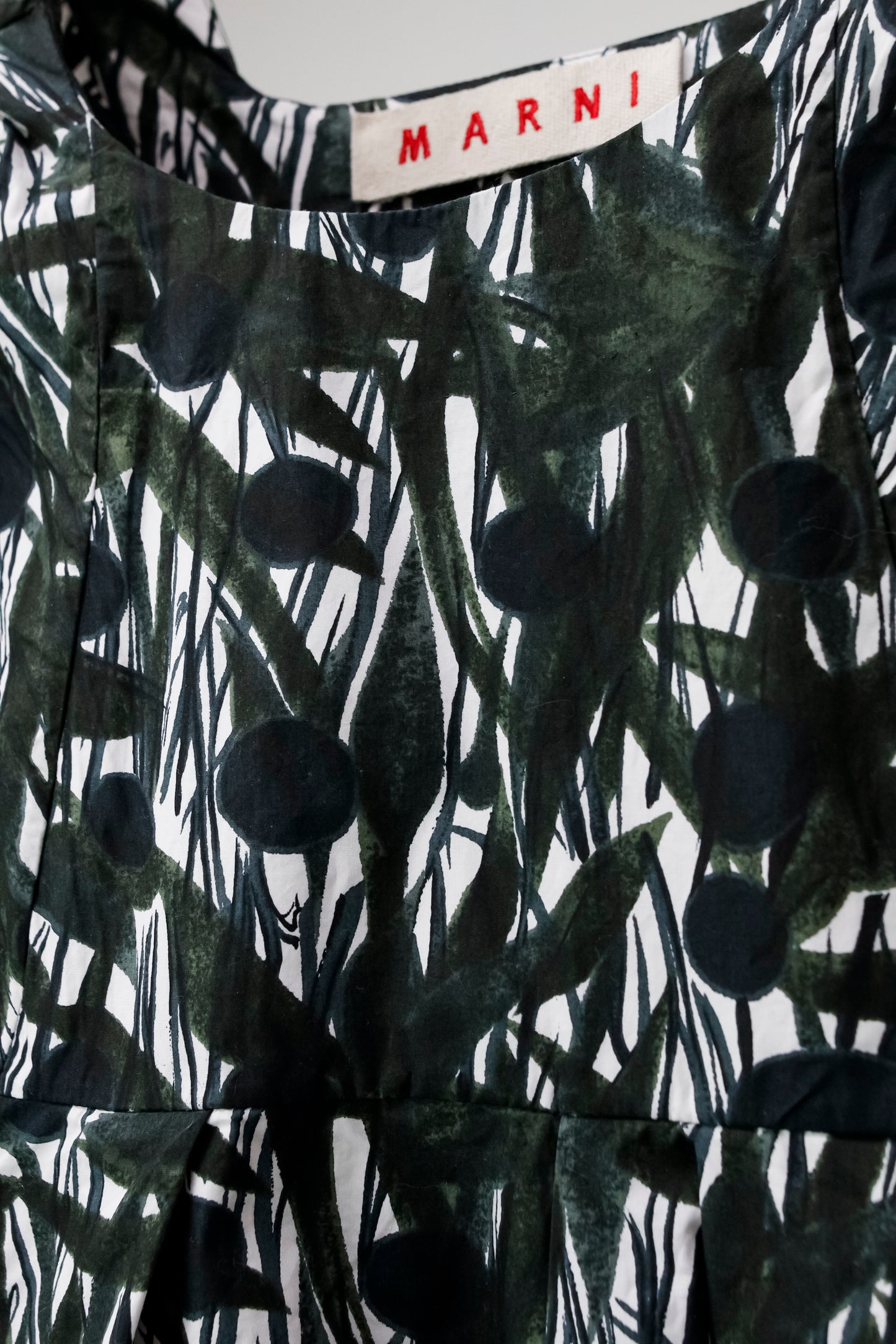 Marni Dark Green Top Painted Leaves