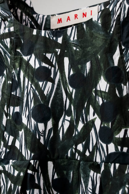 Marni Dark Green Top Painted Leaves