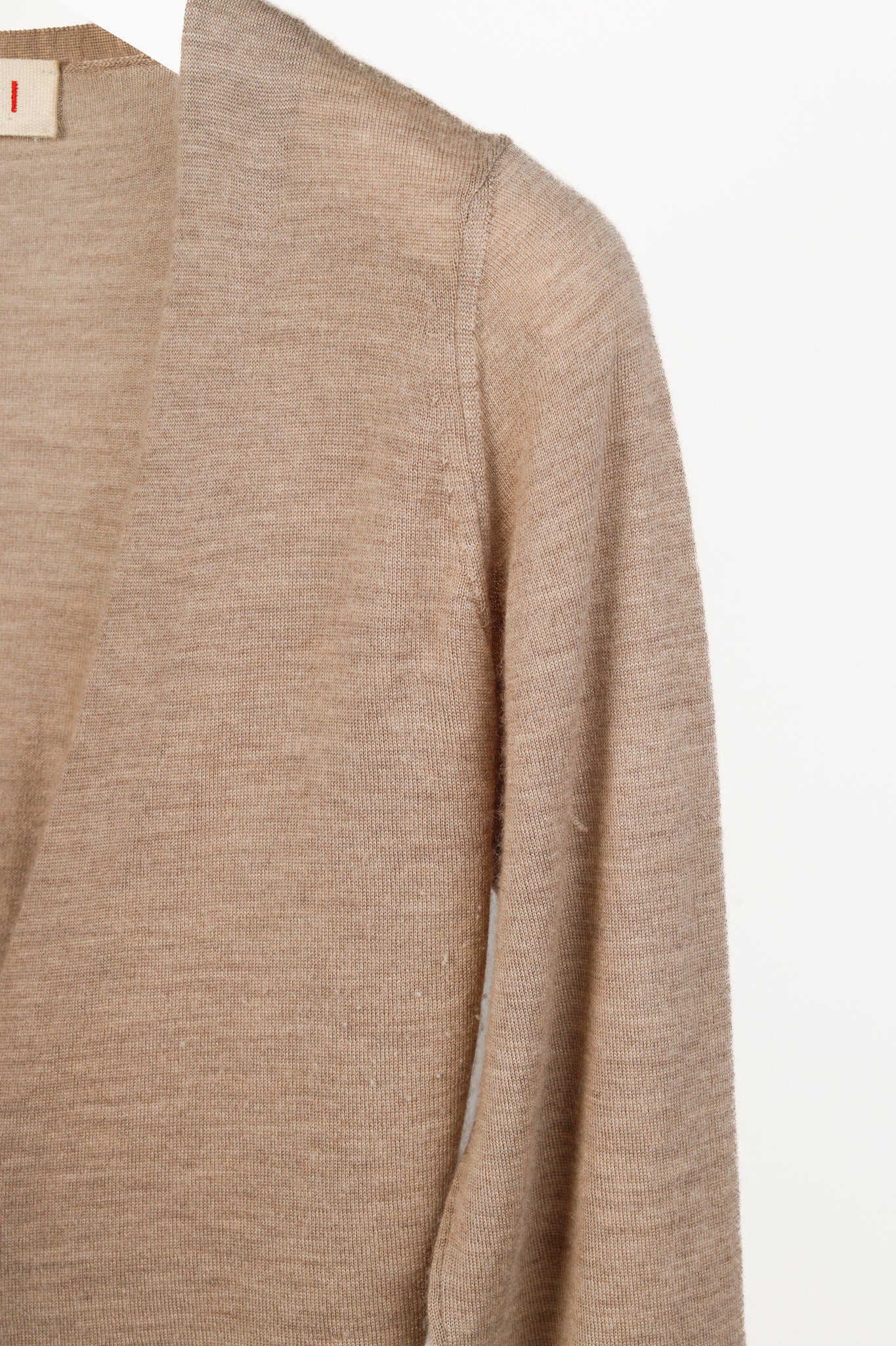 Marni Oatmeal Brown Cashmere V-Neck Cardigan