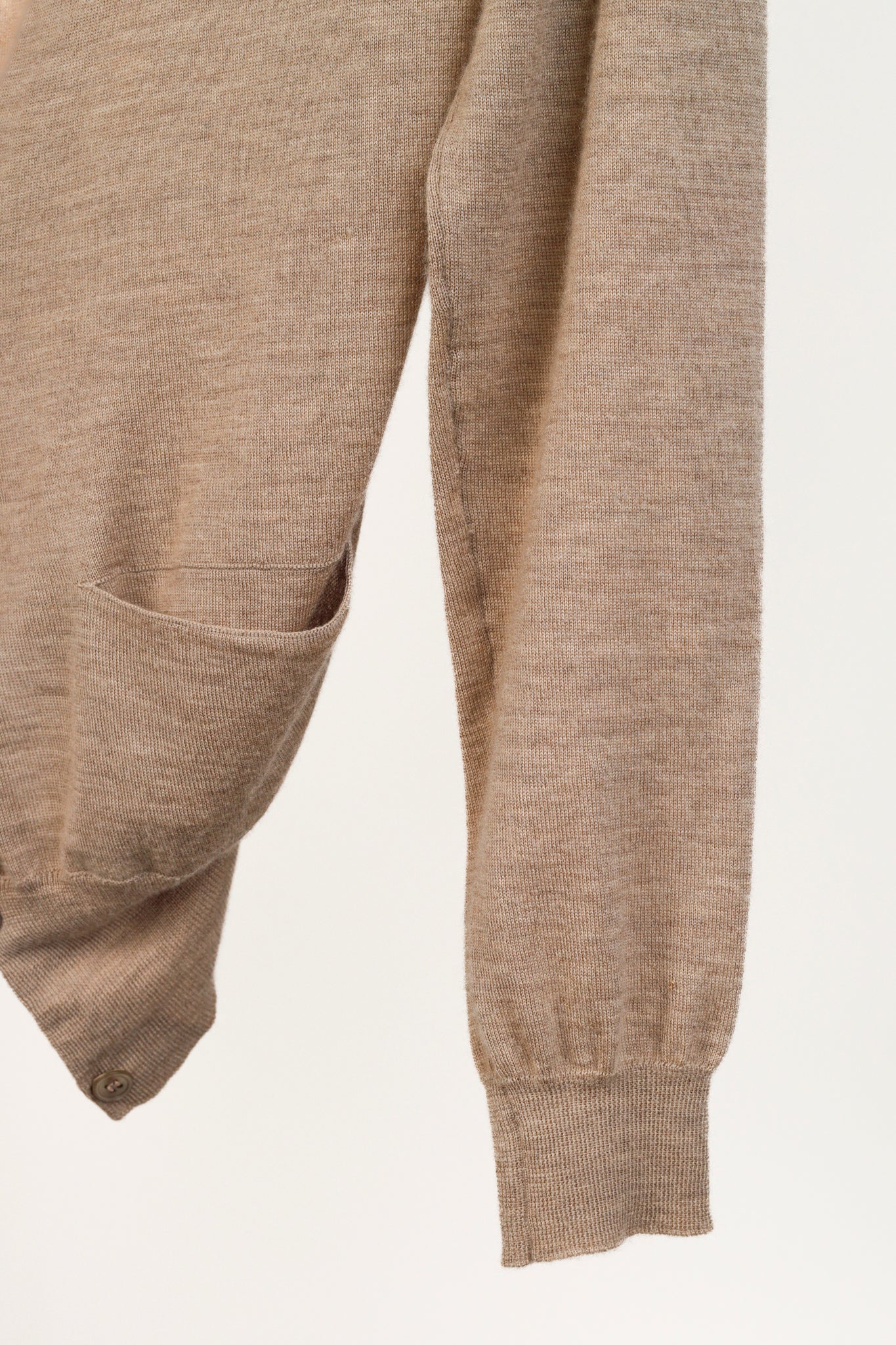 Marni Oatmeal Brown Cashmere V-Neck Cardigan