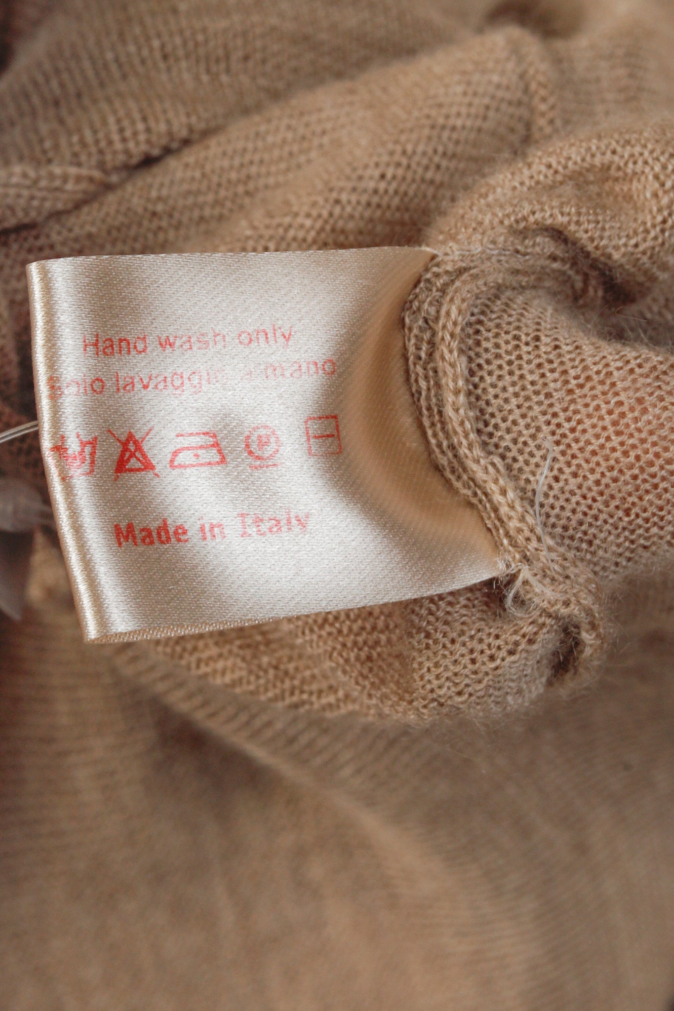 Marni Oatmeal Brown Cashmere V-Neck Cardigan
