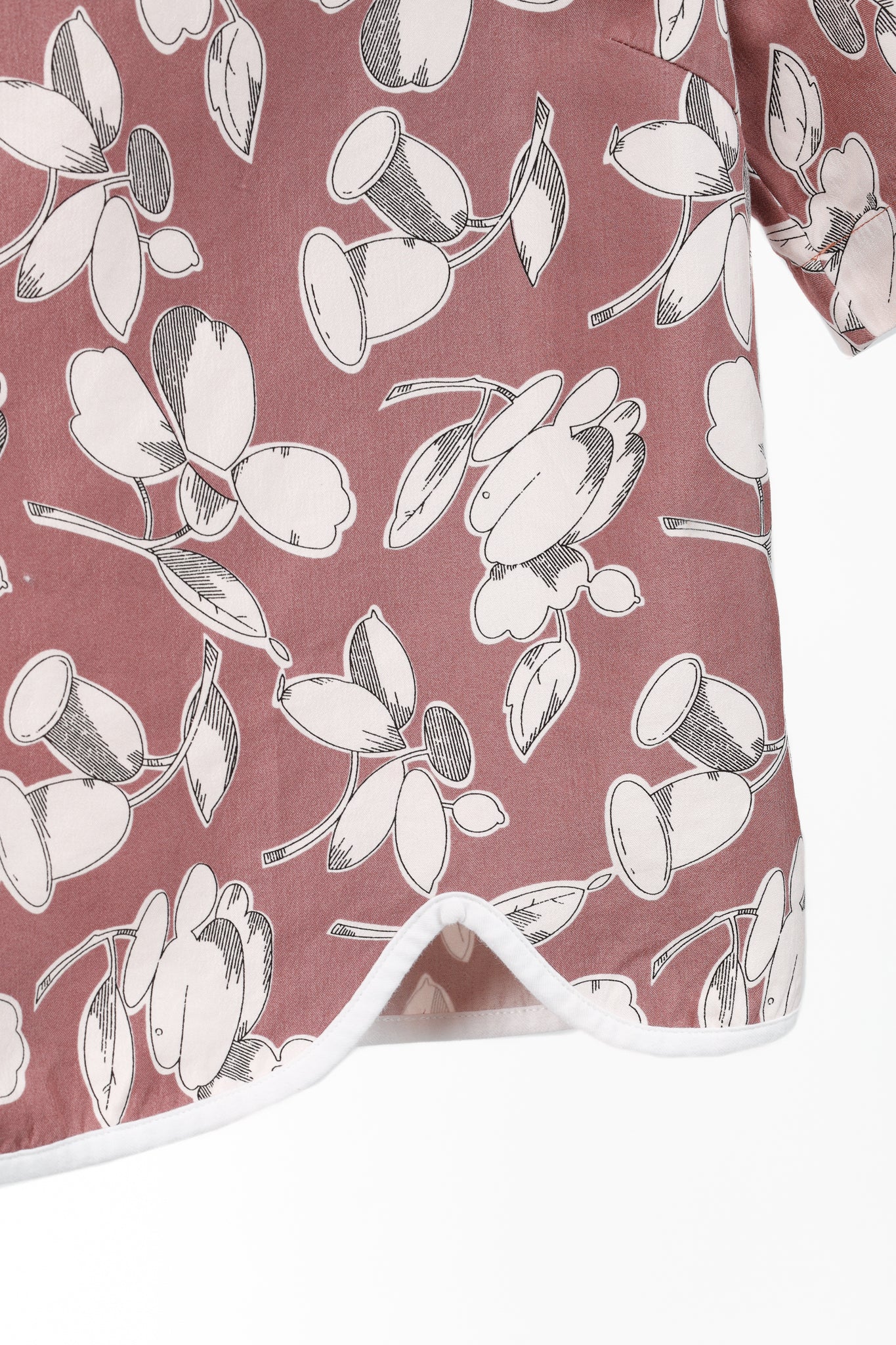 Marni Mauve Cotton & Silk Floral-Print Asymmetrical Top