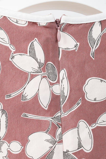 Marni Mauve Cotton & Silk Floral-Print Asymmetrical Top