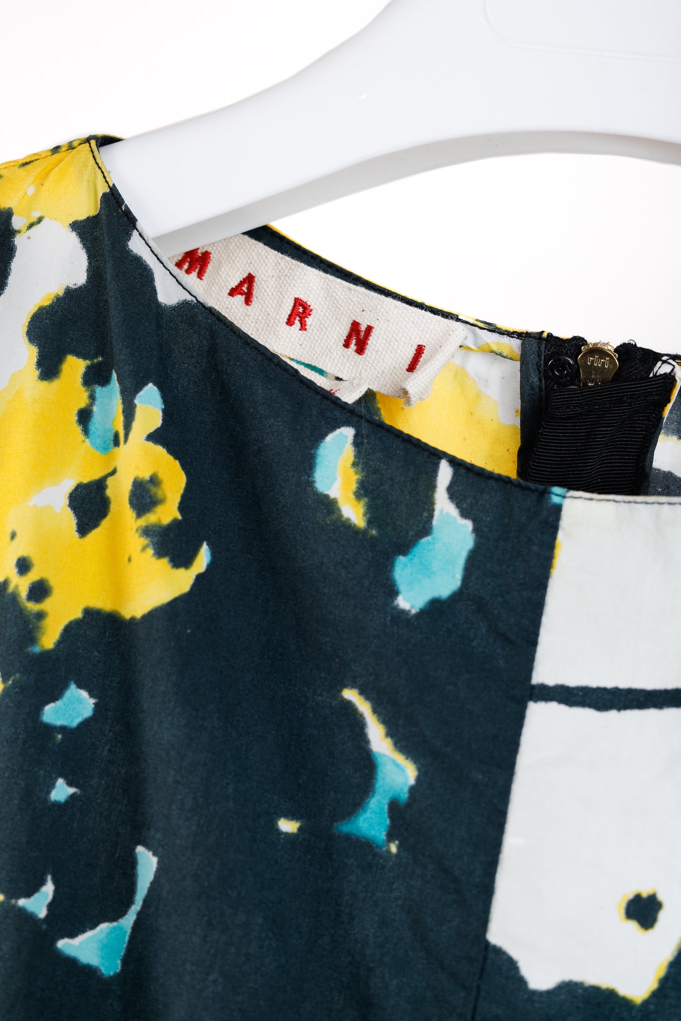 Marni Abstract Yellow Flowers Sleeveless Blouse