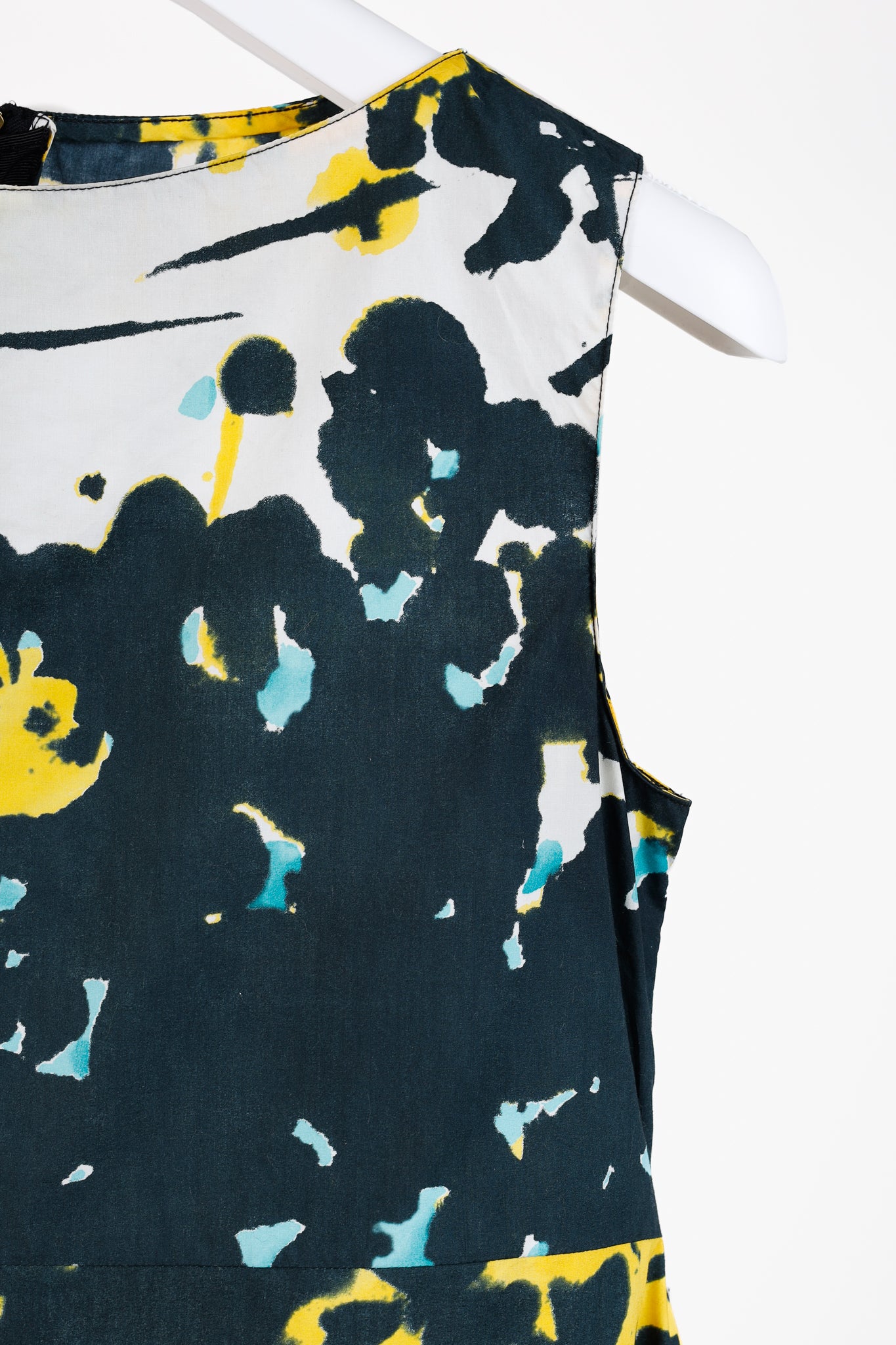 Marni Abstract Yellow Flowers Sleeveless Blouse