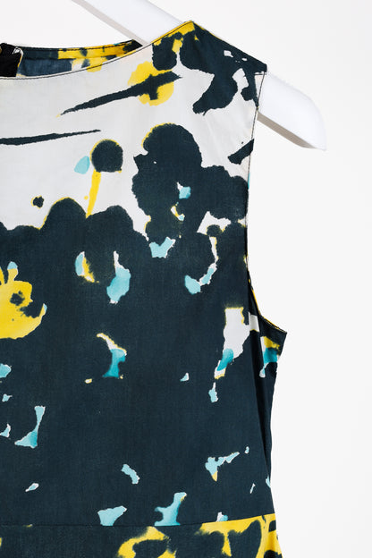 Marni Abstract Yellow Flowers Sleeveless Blouse