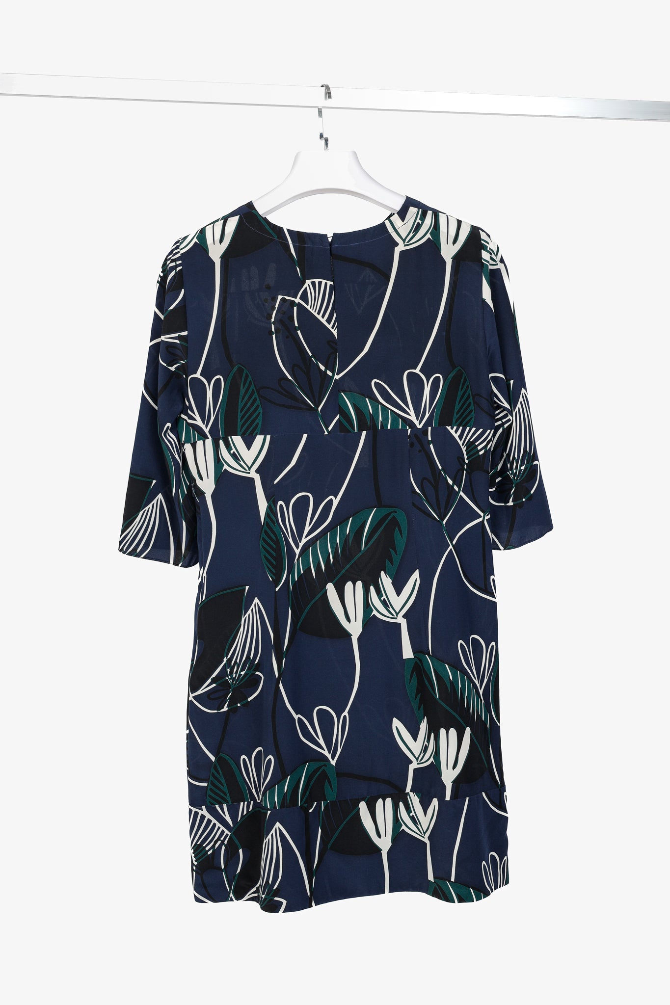 Marni Dress SS/14 Navy Floral Silk Mini Dress