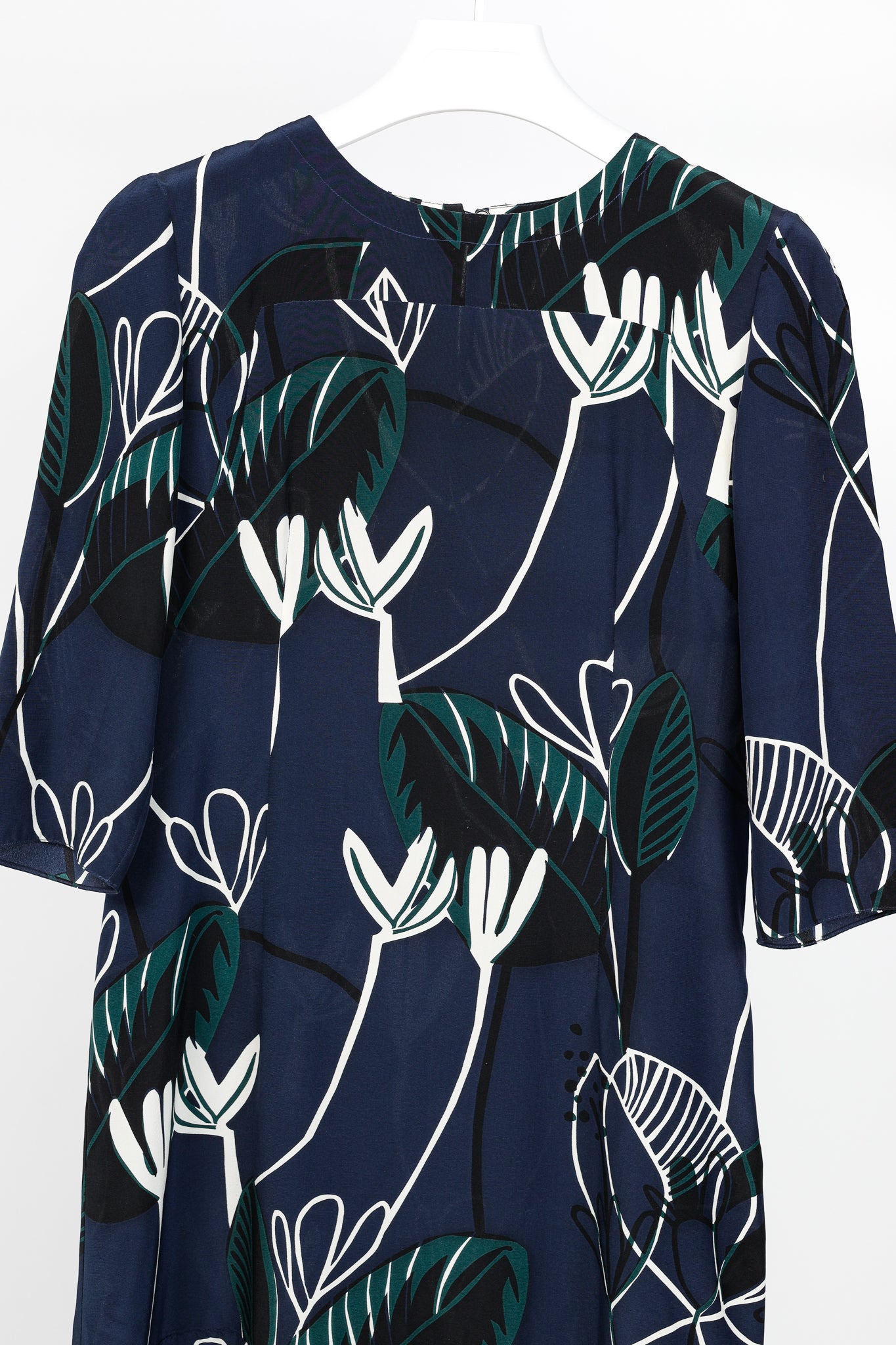 Marni Dress SS/14 Navy Floral Silk Mini Dress