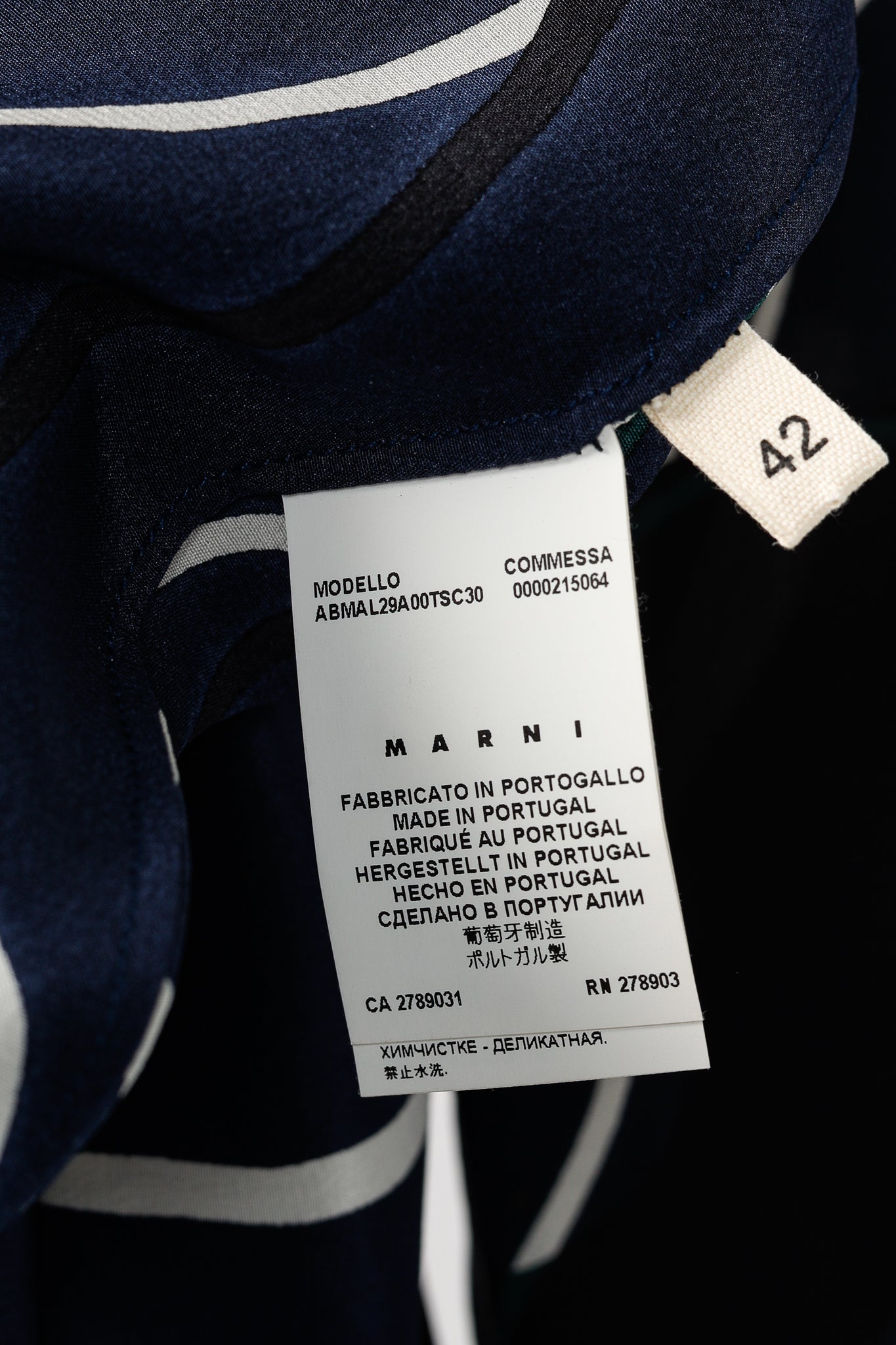Marni Dress SS/14 Navy Floral Silk Mini Dress