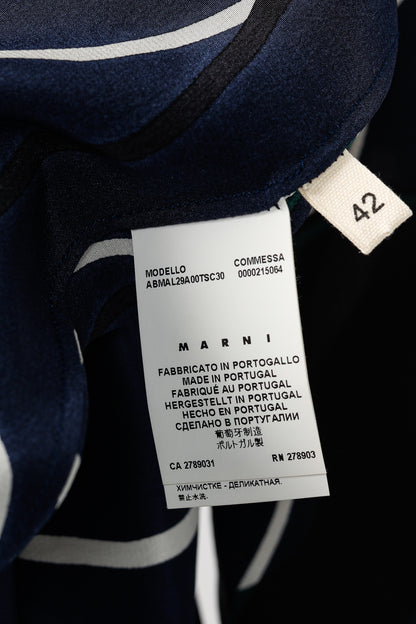 Marni Dress SS/14 Navy Floral Silk Mini Dress