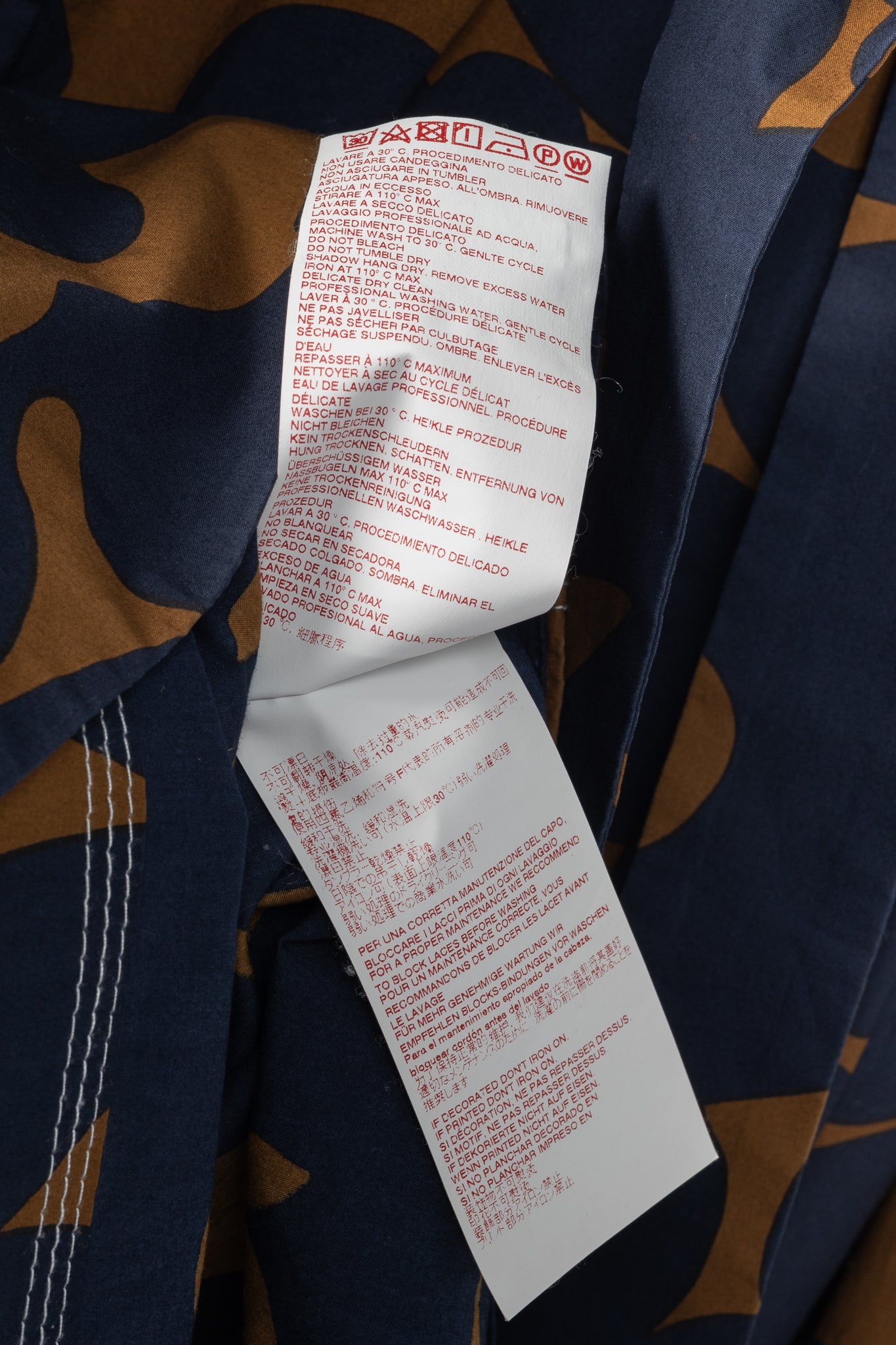 Marni Resort 2019 Navy Belou-Print Cotton Poplin Gathered Midi Skirt
