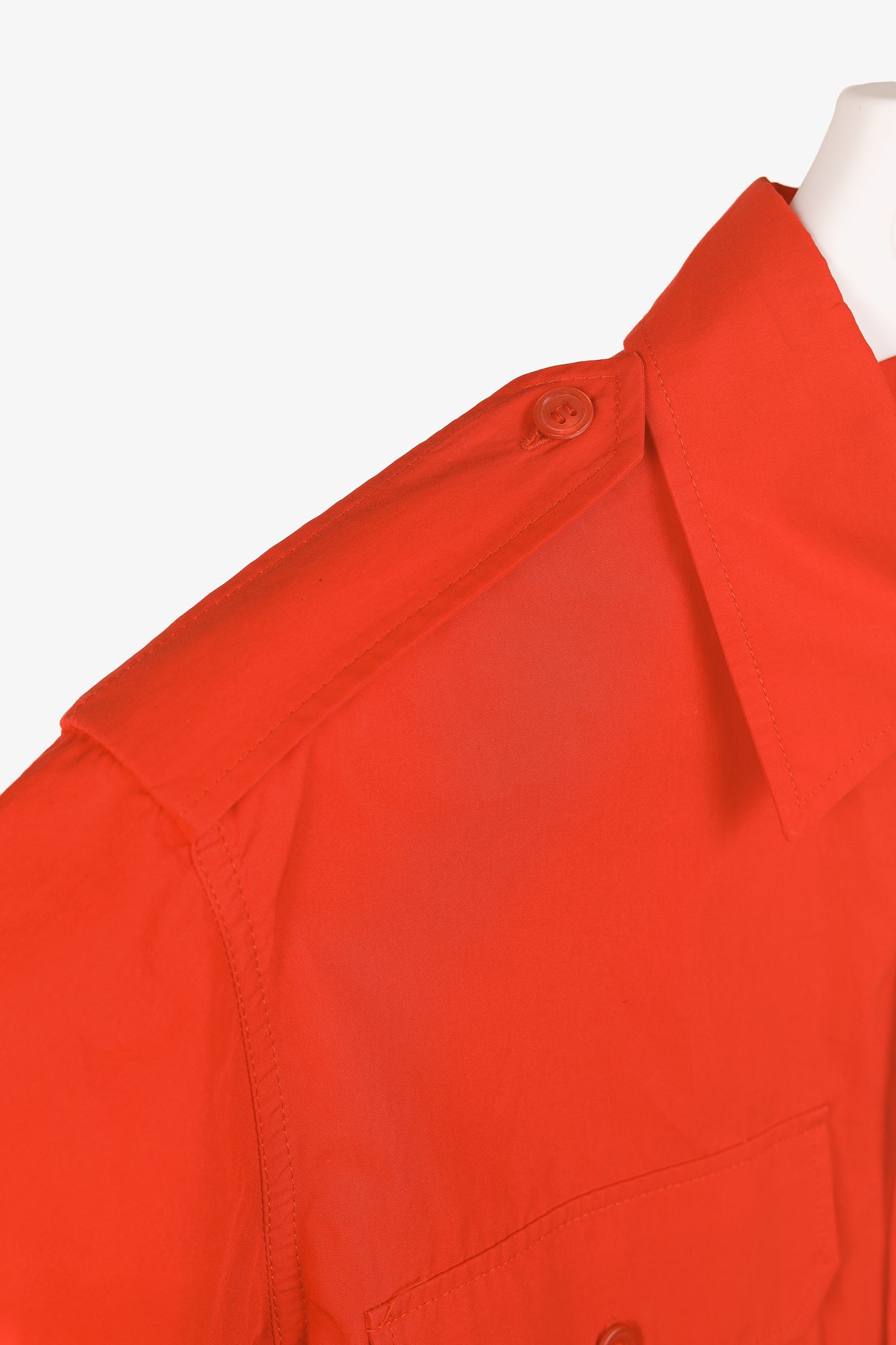 Marni Red Cotton Poplin Short-Sleeve Shirt Dress