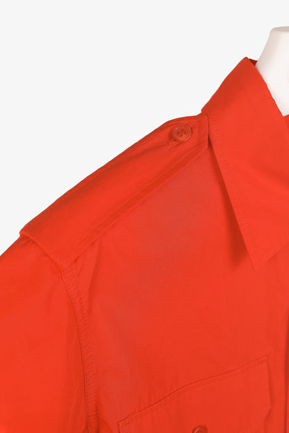 Marni Red Cotton Poplin Short-Sleeve Shirt Dress