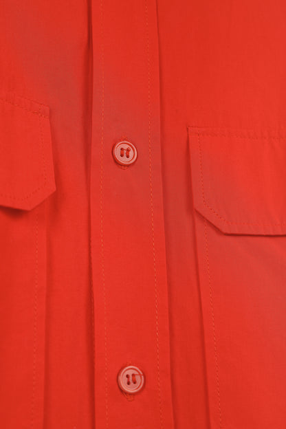 Marni Red Cotton Poplin Short-Sleeve Shirt Dress