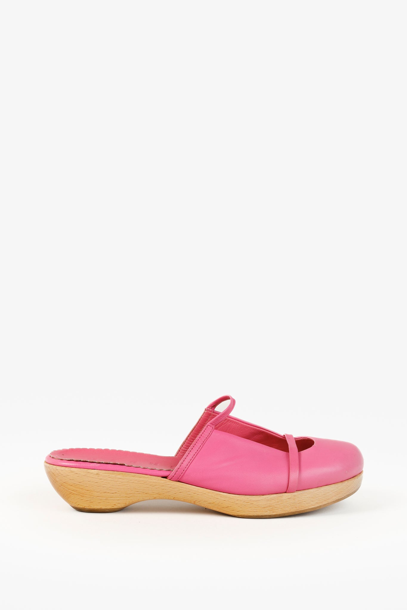 Marni Fuchsia Leather Clog