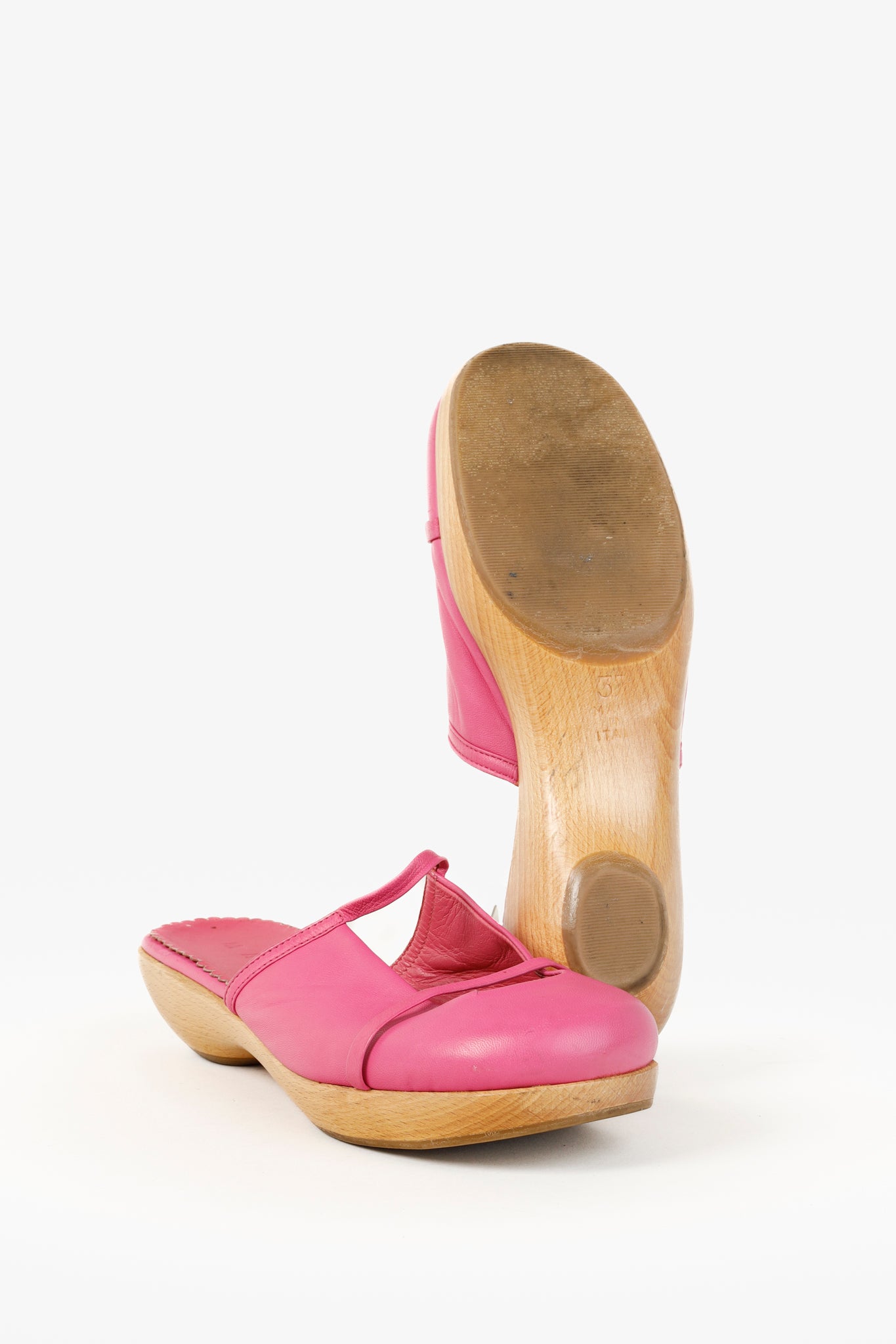 Marni Fuchsia Leather Clog