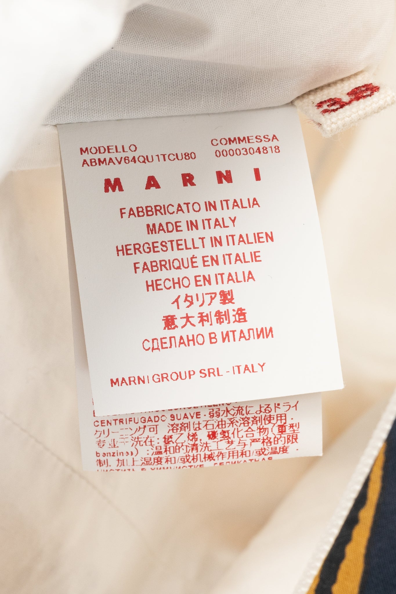Marni White & Ochre Swash-Print Cotton-Poplin Dress