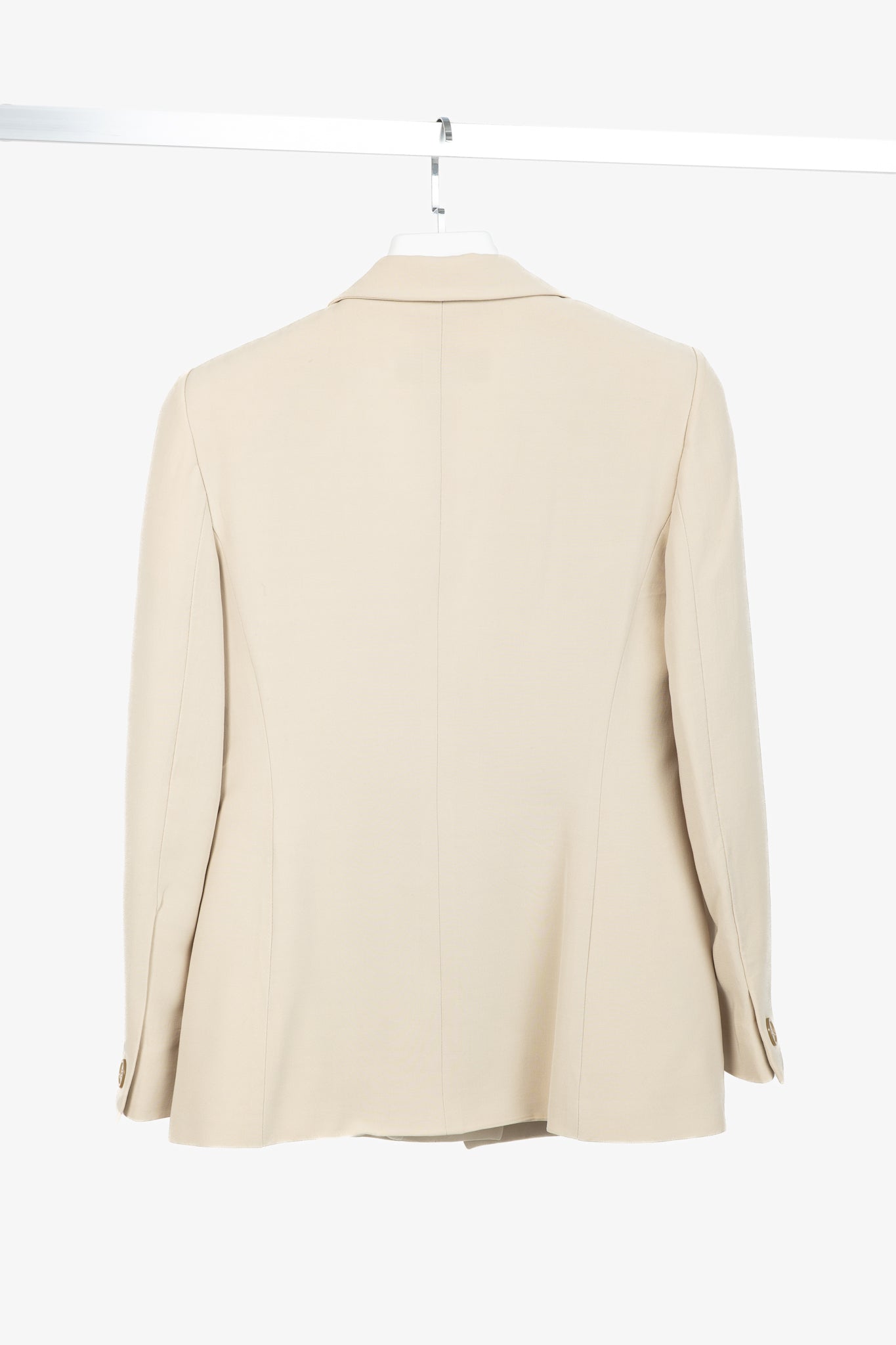 Max Mara Beige Crepe Single-Breasted Blazer