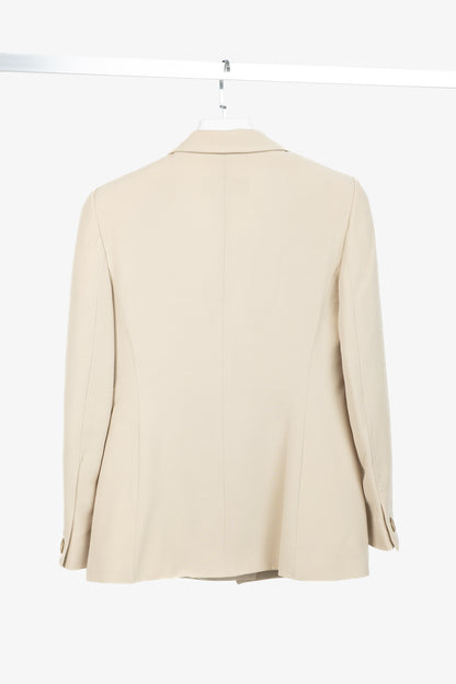 Max Mara Beige Crepe Single-Breasted Blazer