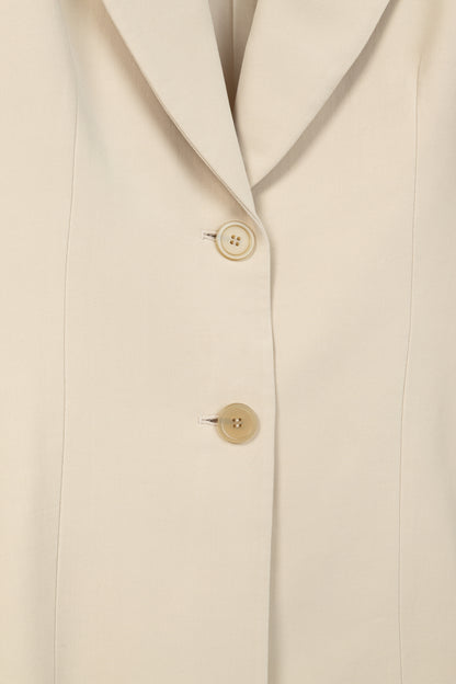 Max Mara Beige Crepe Single-Breasted Blazer