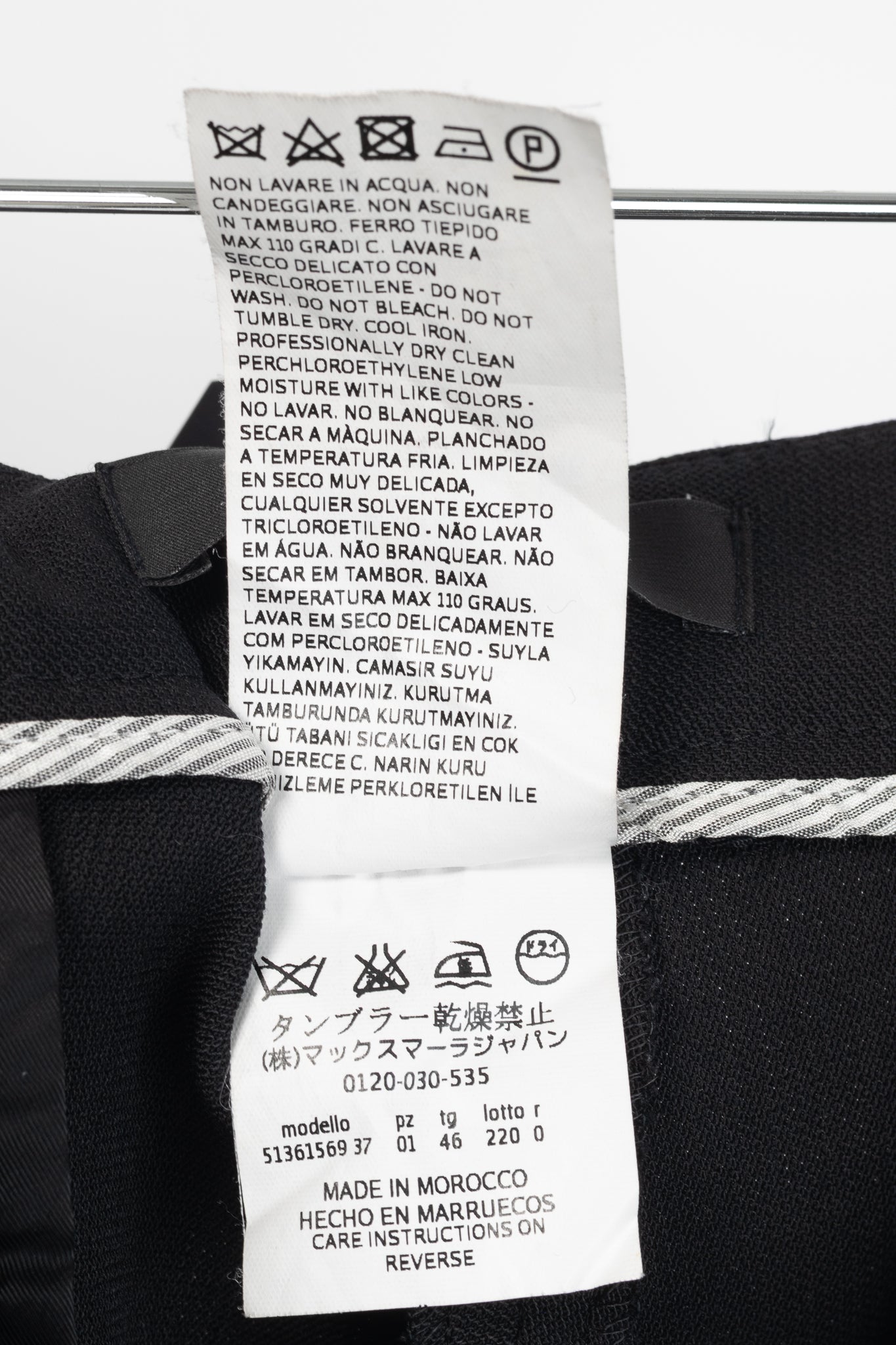 Weekend Max Mara Cigarette Black Wool-Crepe Trousers