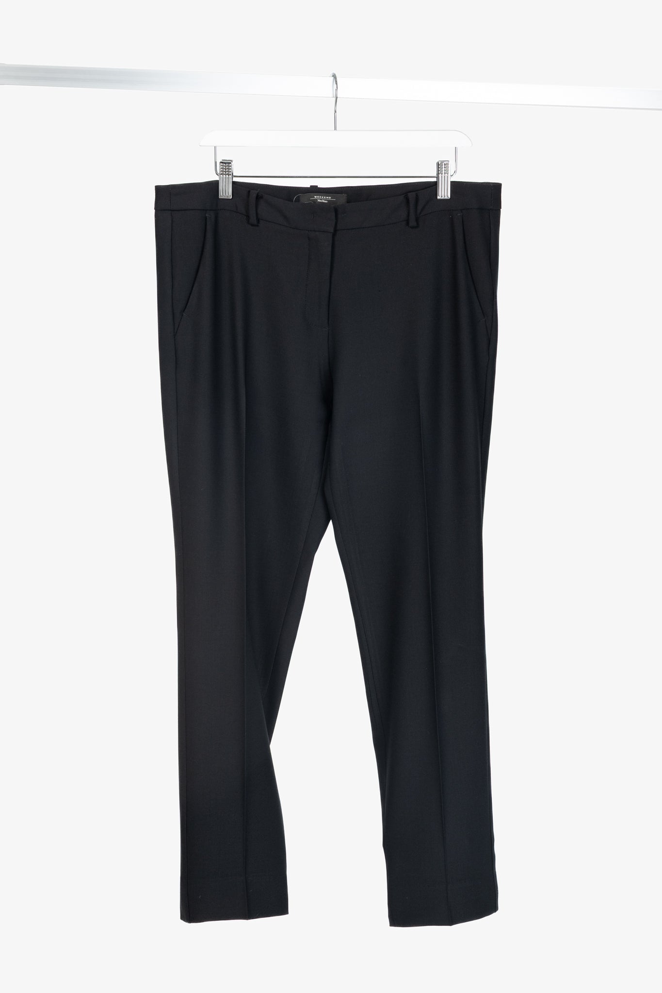 Weekend Max Mara Cigarette Black Wool-Crepe Trousers