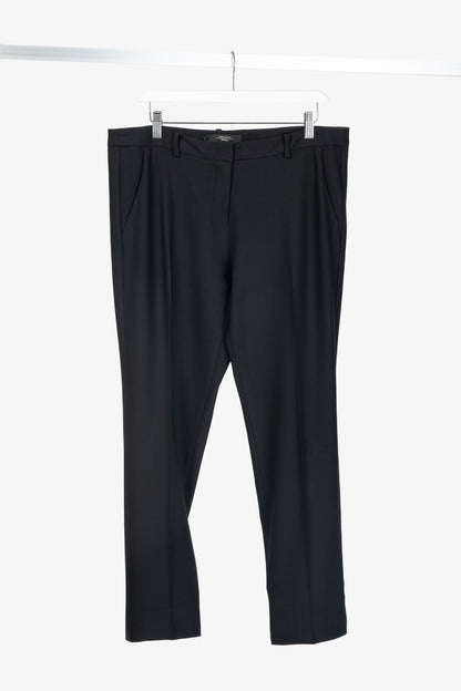 Weekend Max Mara Cigarette Black Wool-Crepe Trousers