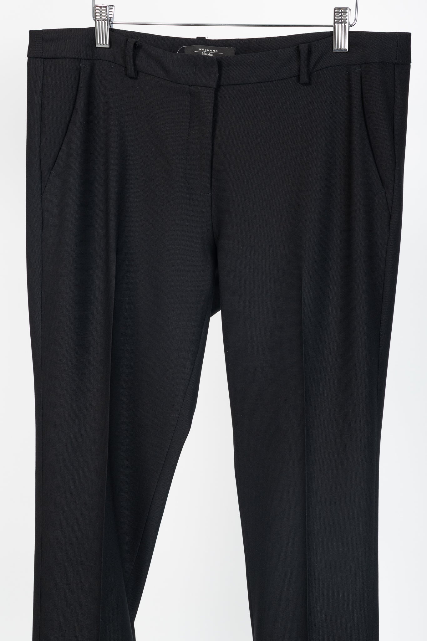 Weekend Max Mara Cigarette Black Wool-Crepe Trousers