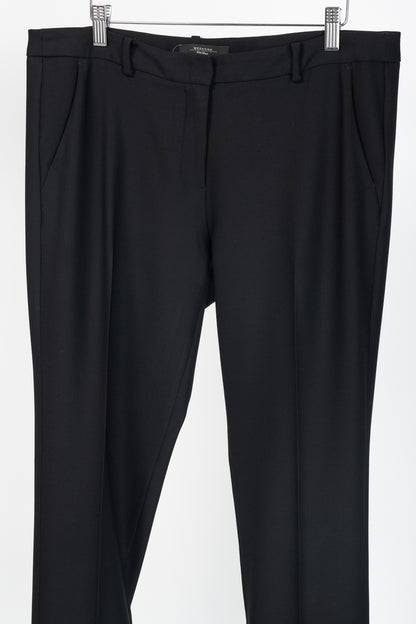 Weekend Max Mara Cigarette Black Wool-Crepe Trousers