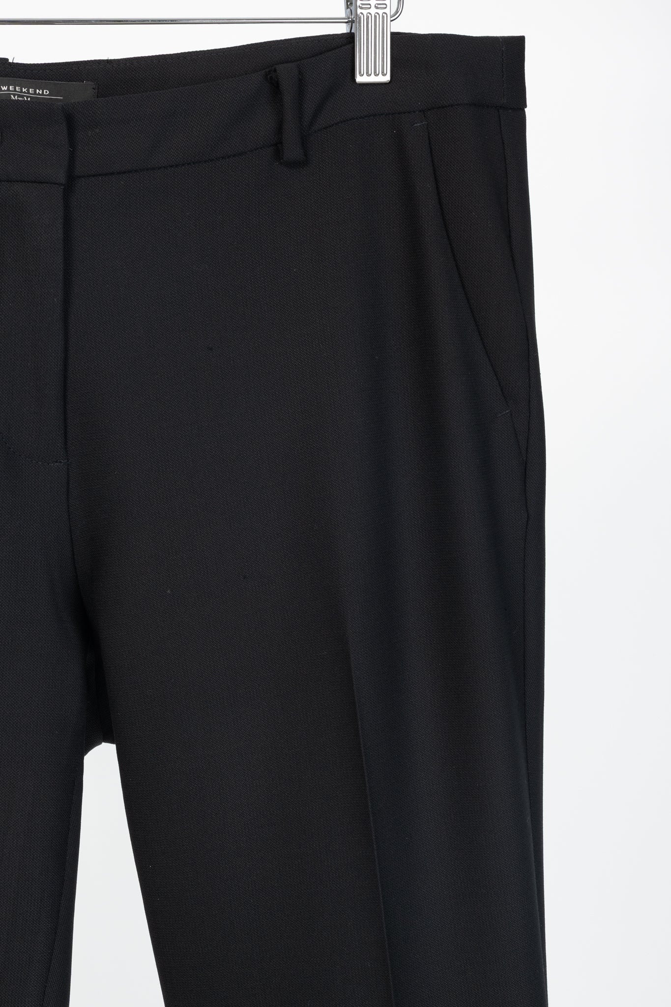Weekend Max Mara Cigarette Black Wool-Crepe Trousers