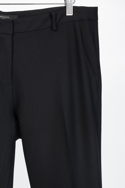 Weekend Max Mara Cigarette Black Wool-Crepe Trousers