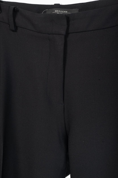 Weekend Max Mara Cigarette Black Wool-Crepe Trousers