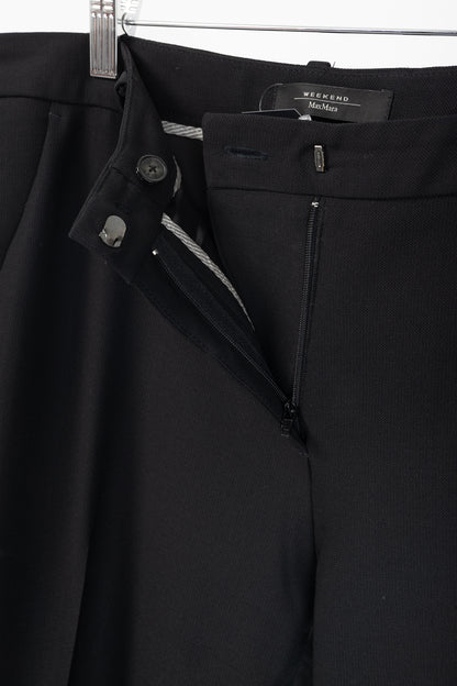 Weekend Max Mara Cigarette Black Wool-Crepe Trousers