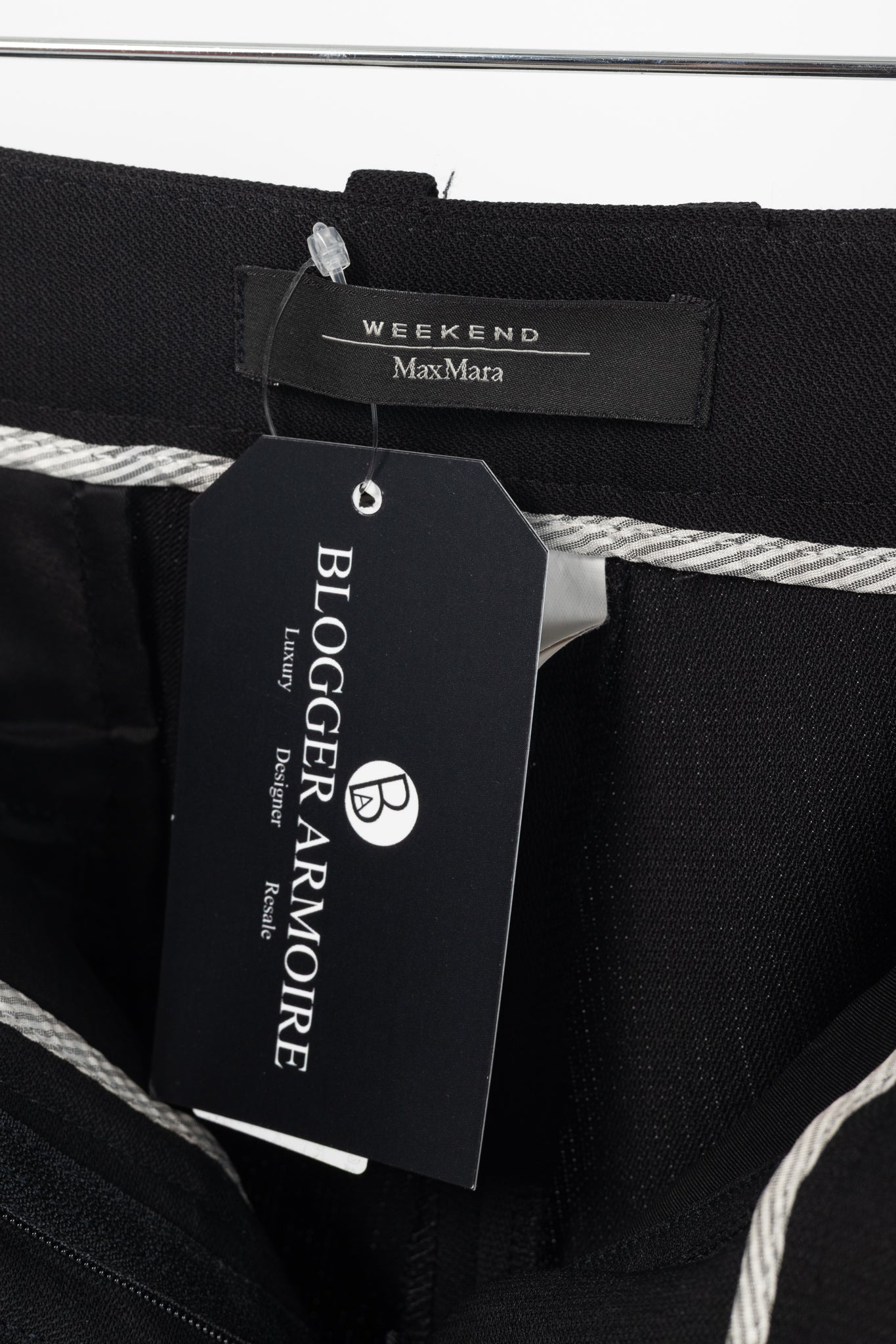 Weekend Max Mara Cigarette Black Wool-Crepe Trousers