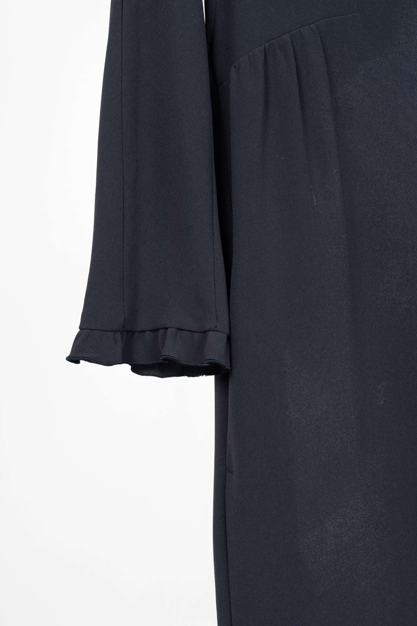 Weekend Max Mara Navy Crepe Ruffle-Cuff Dress